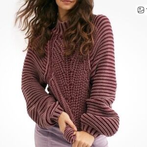 Free People Sweetheart Rib
Chunky Mock Neck Sweater